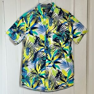 Broken Threads Tropical Print Short Sleeve Button Up Shirt XL READ DESCRIPTION